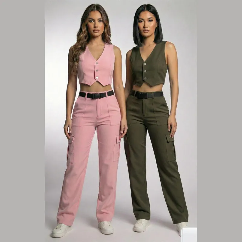Conjunto Cargo (pantalón cargo + chaleco o corset)