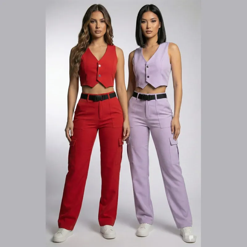Conjunto Cargo (pantalón cargo + chaleco o corset)