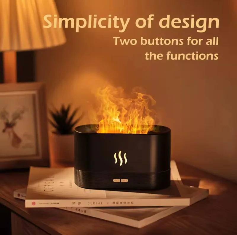 Humidificador efecto llama con luz LED 180 ml