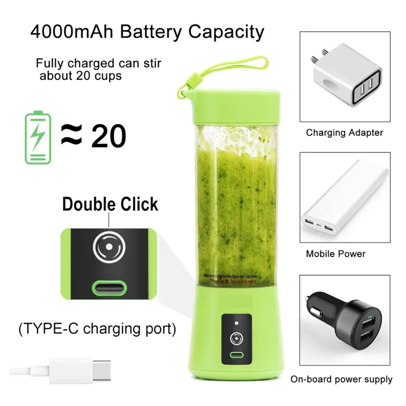 Licuadora portátil recargable 380 ml