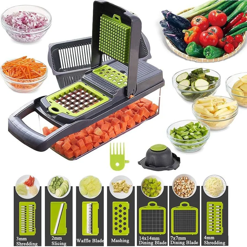 Picador y rallador de verduras 12 en 1 (combo x2)