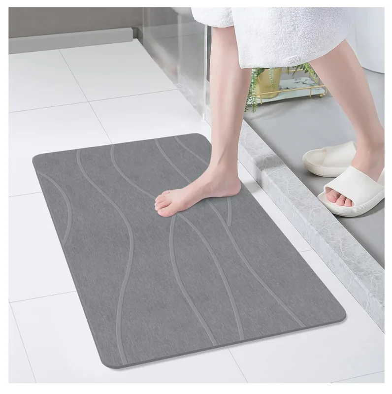 Tapete de piedra diatomita absorbente 60 x 40 cm (gris)